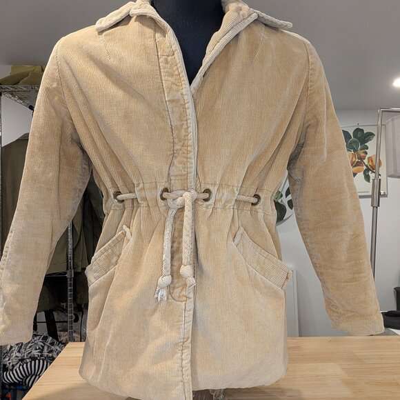 Barn Jacket Quilted Corduroy with Tie Waist - Women's sz M - Picture 1 of 13
